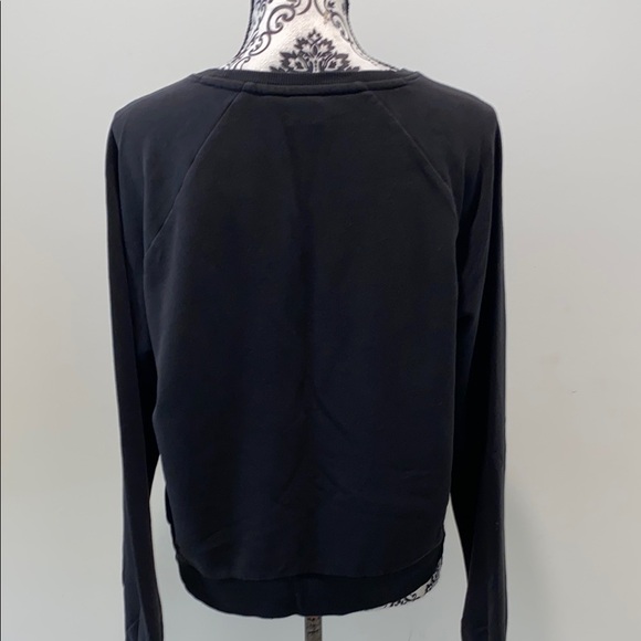 Puma Black Cropped Sweatshirt with White Logo Size Medium - Picture 5 of 6